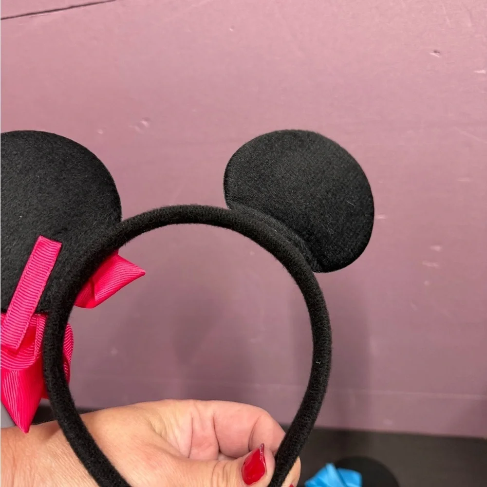 Set of Mouse Ear Headbands with Bows, Minnie Party Cake & Cupcake decorations